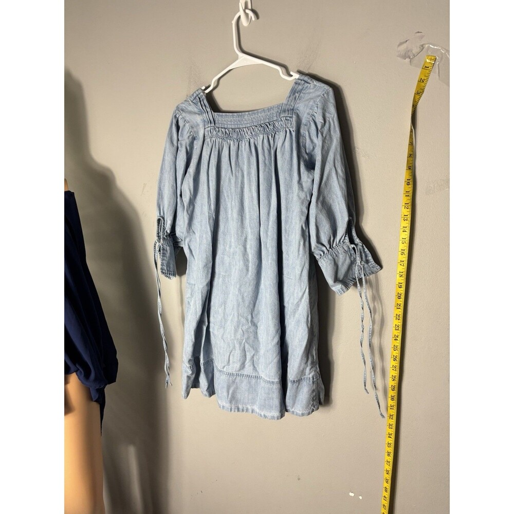 Free People Sonora Denim Cotton Mini Dress in Light Blue  XS - Picture 14 of 15
